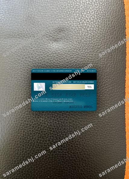Mexico Citibanamex bank visa signature card photolook back